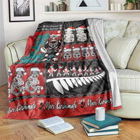 New Zealand Christmas Blanket Maori Christmas Spirit - Meri Kirihimete LT03 Black - Polynesian Pride