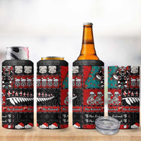 New Zealand Christmas 4 in 1 Can Cooler Tumbler Maori Christmas Spirit - Meri Kirihimete LT03 - Polynesian Pride