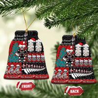New Zealand Christmas Ceramic Ornament Maori Christmas Spirit - Meri Kirihimete LT03 Bell Flake Black - Polynesian Pride