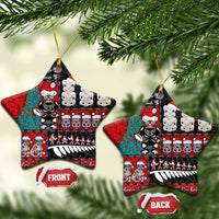 New Zealand Christmas Ceramic Ornament Maori Christmas Spirit - Meri Kirihimete LT03 Star Black - Polynesian Pride