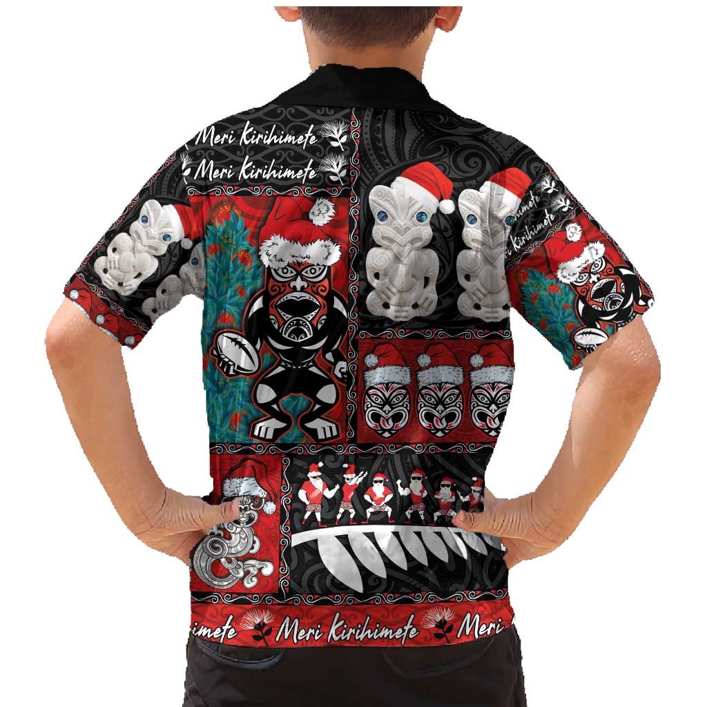 New Zealand Christmas Family Matching Mermaid Dress and Hawaiian Shirt Maori Christmas Spirit - Meri Kirihimete LT03 - Polynesian Pride