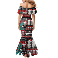 New Zealand Christmas Family Matching Mermaid Dress and Hawaiian Shirt Maori Christmas Spirit - Meri Kirihimete LT03 - Polynesian Pride