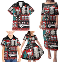 New Zealand Christmas Family Matching Puletasi and Hawaiian Shirt Maori Christmas Spirit - Meri Kirihimete LT03 - Polynesian Pride