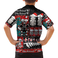 New Zealand Christmas Family Matching Summer Maxi Dress and Hawaiian Shirt Maori Christmas Spirit - Meri Kirihimete LT03 - Polynesian Pride