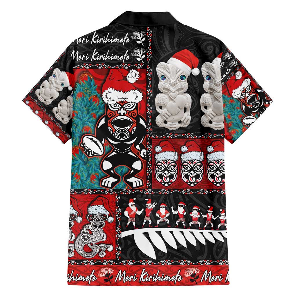 New Zealand Christmas Family Matching Summer Maxi Dress and Hawaiian Shirt Maori Christmas Spirit - Meri Kirihimete LT03 - Polynesian Pride