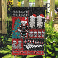 New Zealand Christmas Garden Flag Maori Christmas Spirit - Meri Kirihimete LT03 Garden Flag Black - Polynesian Pride