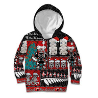 New Zealand Christmas Kid Hoodie Maori Christmas Spirit - Meri Kirihimete LT03 Hoodie Black - Polynesian Pride