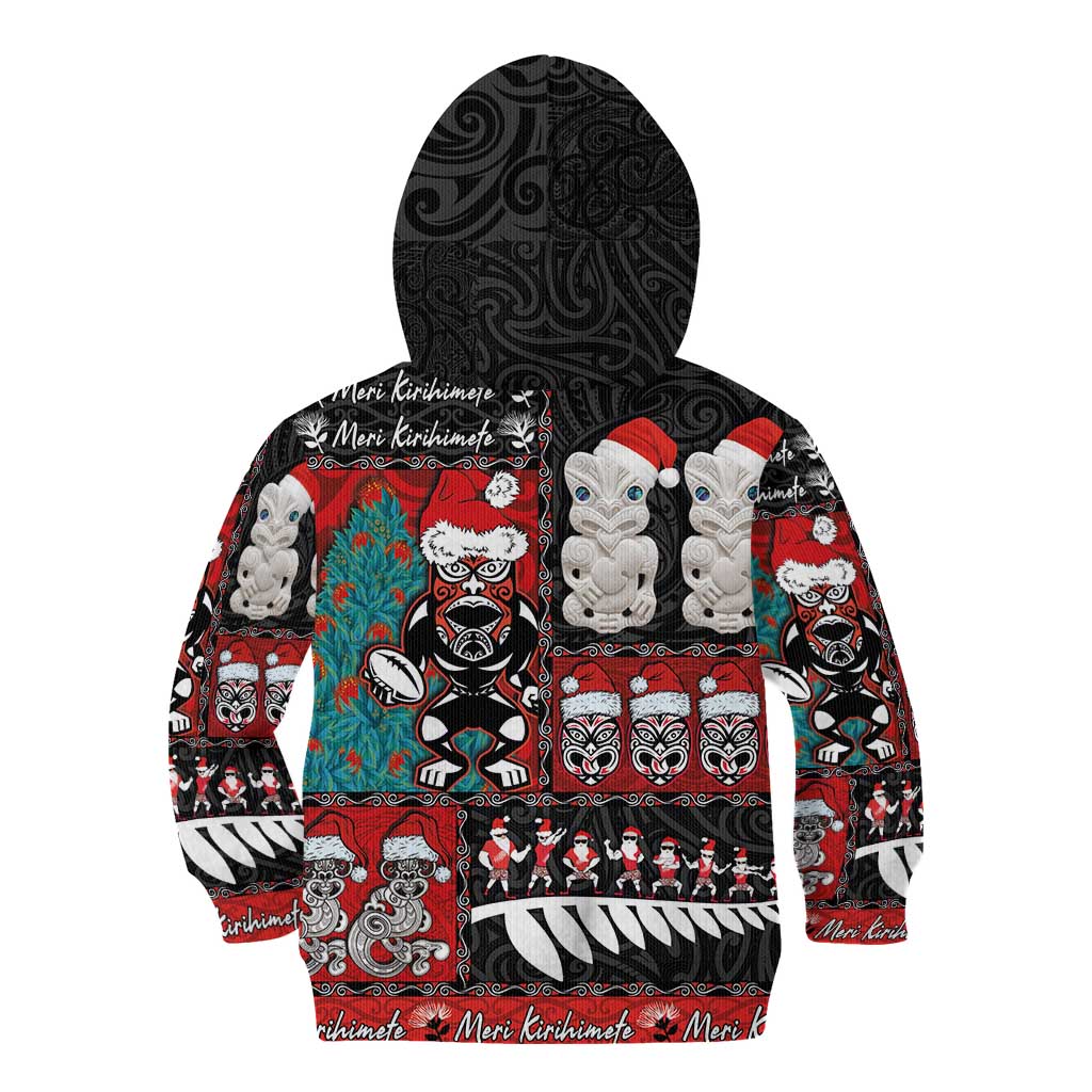New Zealand Christmas Kid Hoodie Maori Christmas Spirit - Meri Kirihimete LT03 - Polynesian Pride