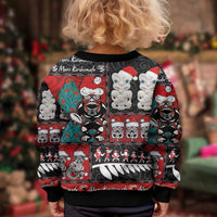 New Zealand Christmas Kid Ugly Christmas Sweater Maori Christmas Spirit - Meri Kirihimete LT03 - Polynesian Pride