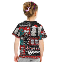 New Zealand Christmas Kid T Shirt Maori Christmas Spirit - Meri Kirihimete LT03 - Polynesian Pride