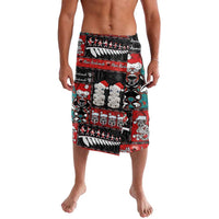 New Zealand Christmas Lavalava Maori Christmas Spirit - Meri Kirihimete LT03 Black - Polynesian Pride
