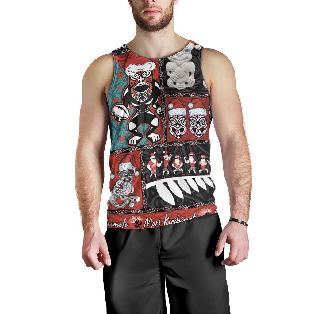 New Zealand Christmas Men Tank Top Maori Christmas Spirit - Meri Kirihimete LT03 - Polynesian Pride