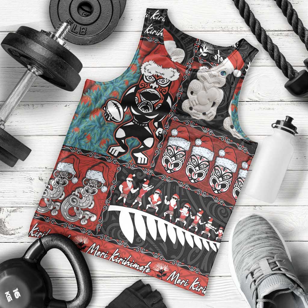 New Zealand Christmas Men Tank Top Maori Christmas Spirit - Meri Kirihimete LT03 - Polynesian Pride