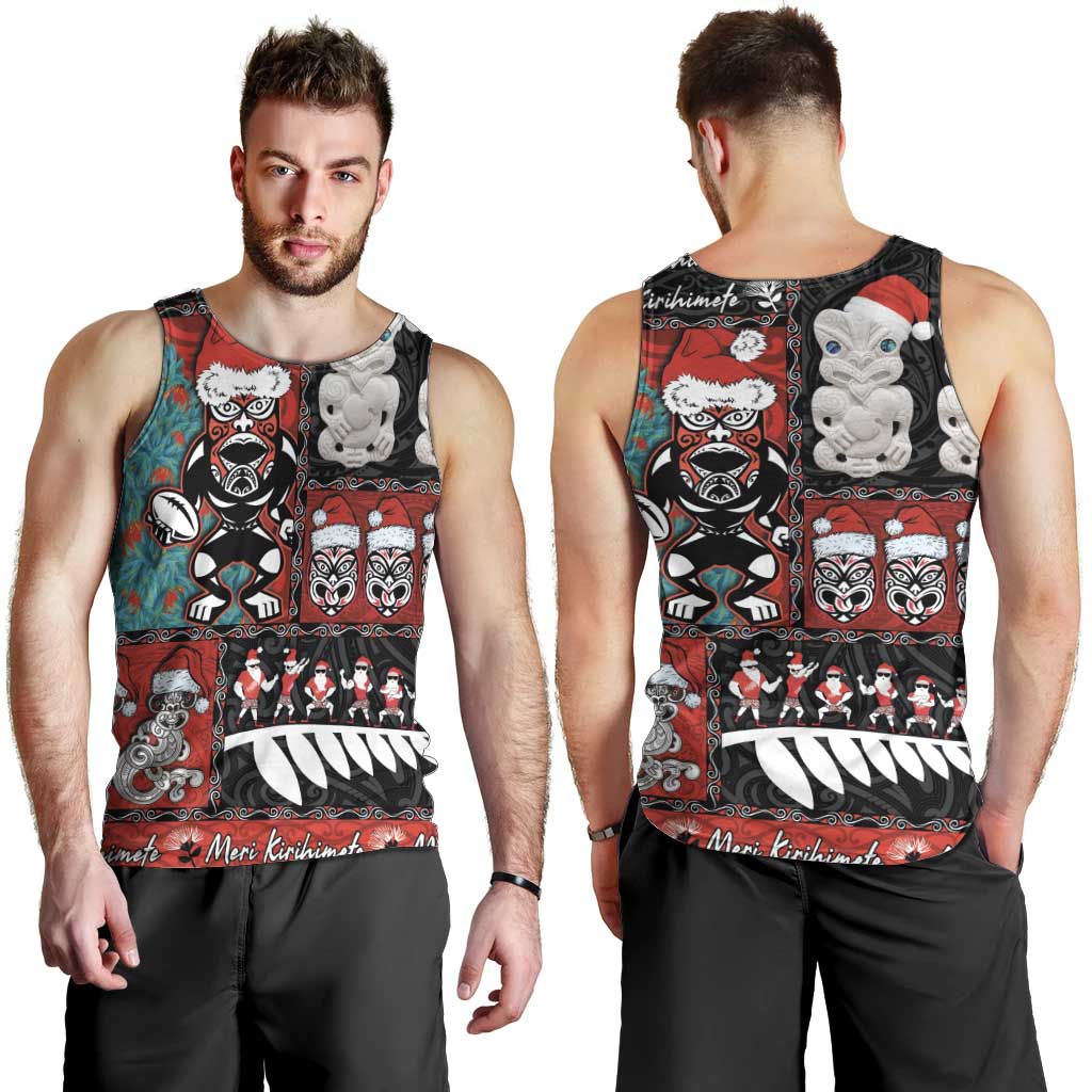 New Zealand Christmas Men Tank Top Maori Christmas Spirit - Meri Kirihimete LT03 - Polynesian Pride