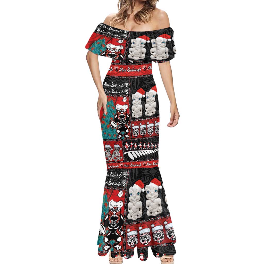 New Zealand Christmas Mermaid Dress Maori Christmas Spirit - Meri Kirihimete LT03 - Polynesian Pride