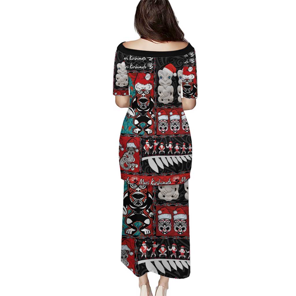 New Zealand Christmas Puletasi Maori Christmas Spirit - Meri Kirihimete LT03 - Polynesian Pride