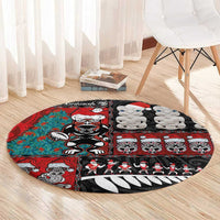 New Zealand Christmas Round Carpet Maori Christmas Spirit - Meri Kirihimete LT03 - Polynesian Pride