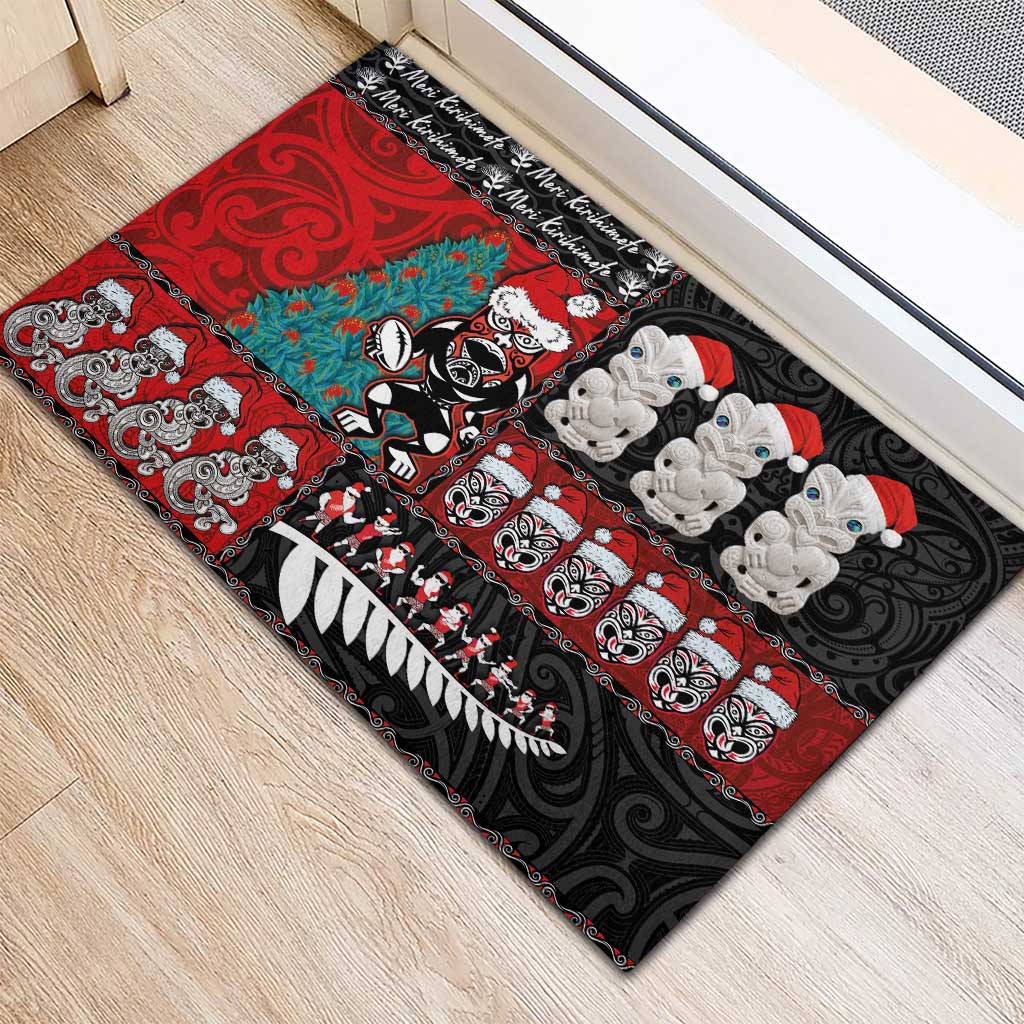 New Zealand Christmas Rubber Doormat Maori Christmas Spirit - Meri Kirihimete LT03 - Polynesian Pride