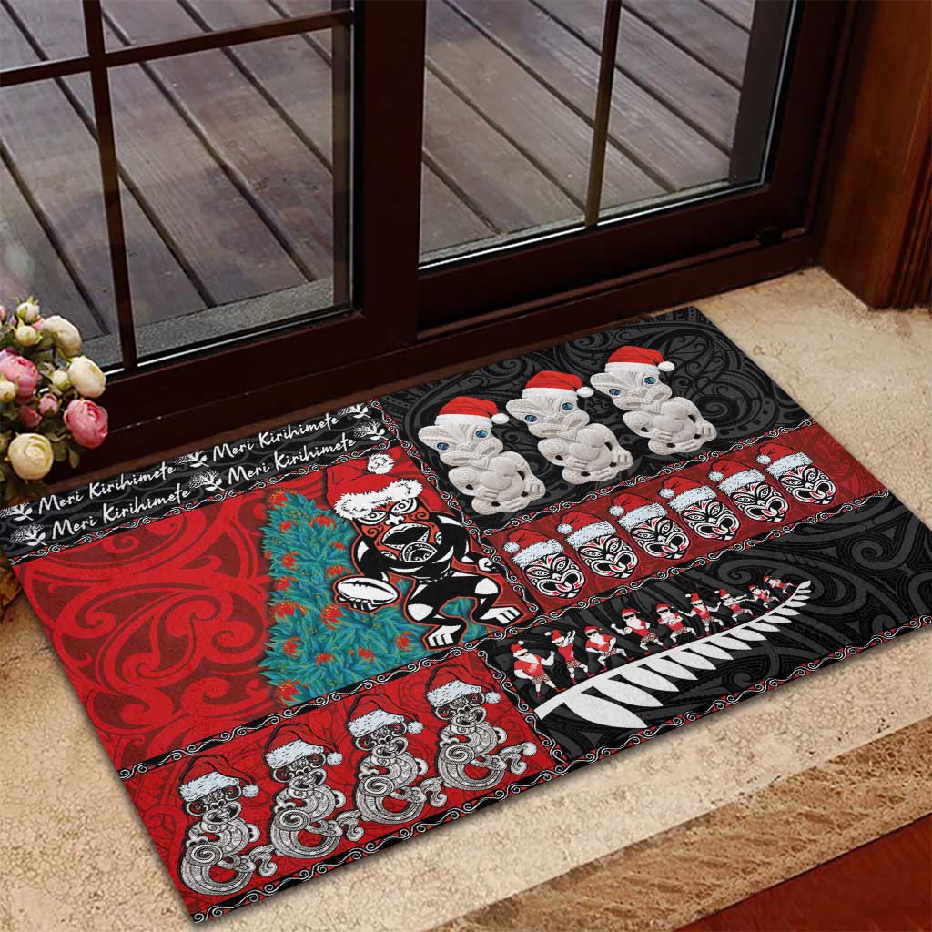 New Zealand Christmas Rubber Doormat Maori Christmas Spirit - Meri Kirihimete LT03 - Polynesian Pride