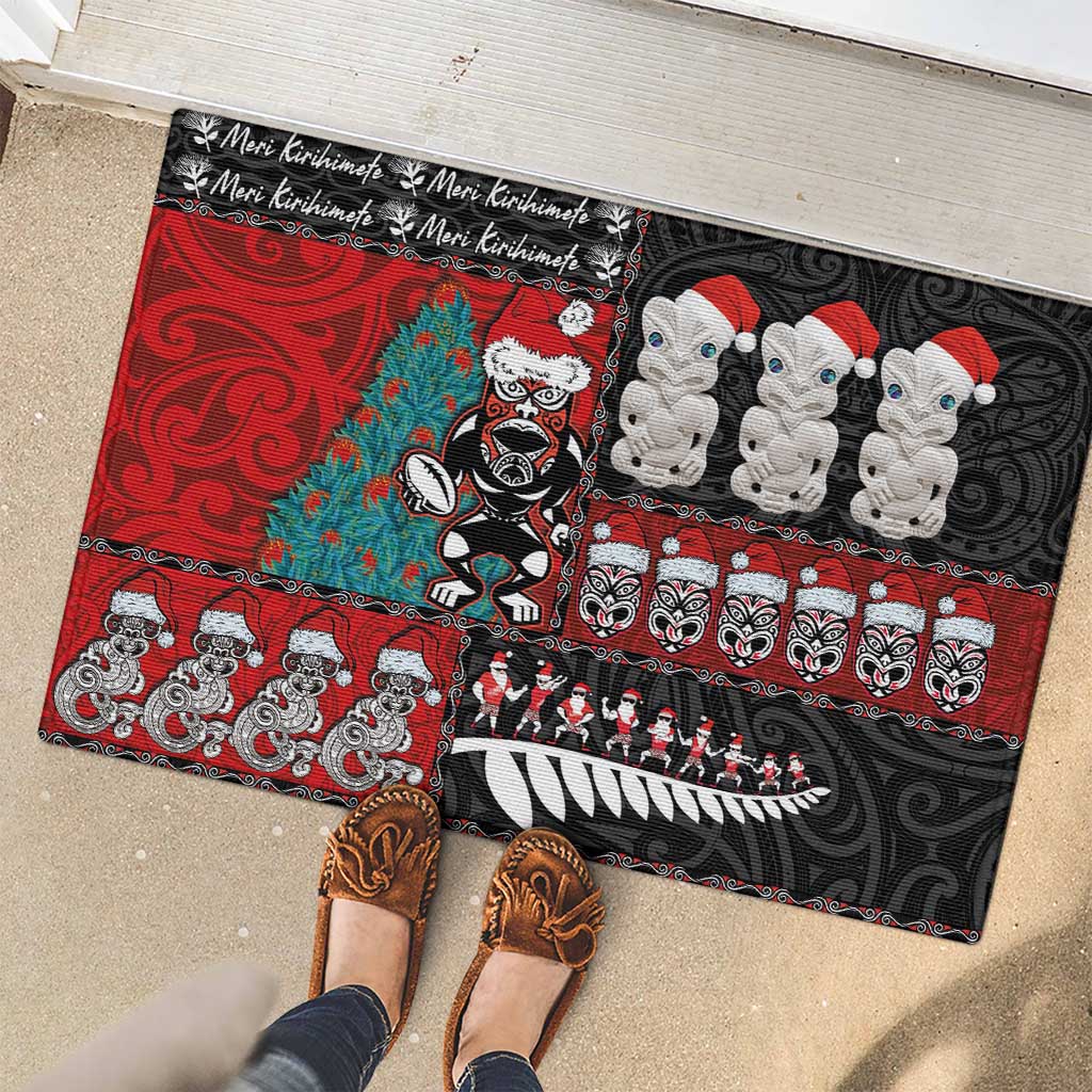New Zealand Christmas Rubber Doormat Maori Christmas Spirit - Meri Kirihimete LT03 - Polynesian Pride