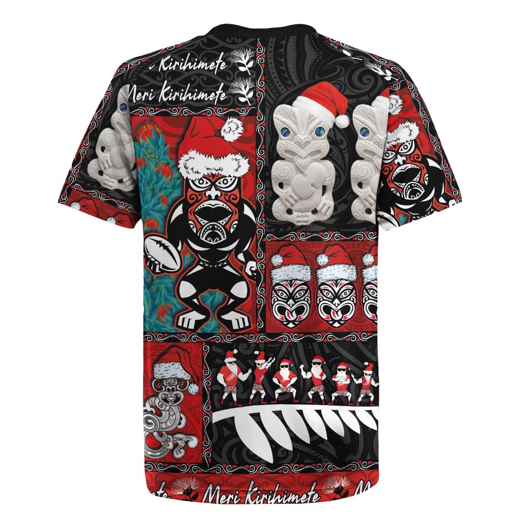 New Zealand Christmas Rugby Jersey Maori Christmas Spirit - Meri Kirihimete LT03 - Polynesian Pride