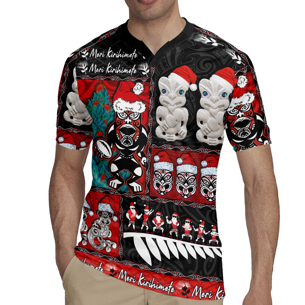 New Zealand Christmas Rugby Jersey Maori Christmas Spirit - Meri Kirihimete LT03 - Polynesian Pride
