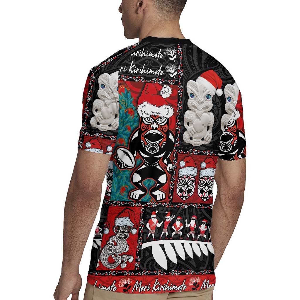 New Zealand Christmas Rugby Jersey Maori Christmas Spirit - Meri Kirihimete LT03 - Polynesian Pride