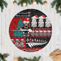 New Zealand Christmas Tree Skirt Maori Christmas Spirit - Meri Kirihimete LT03 Casual Black - Polynesian Pride