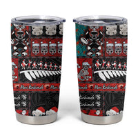 New Zealand Christmas Tumbler Cup Maori Christmas Spirit - Meri Kirihimete LT03 Black - Polynesian Pride