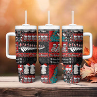 New Zealand Christmas Tumbler With Handle Maori Christmas Spirit - Meri Kirihimete LT03 - Polynesian Pride