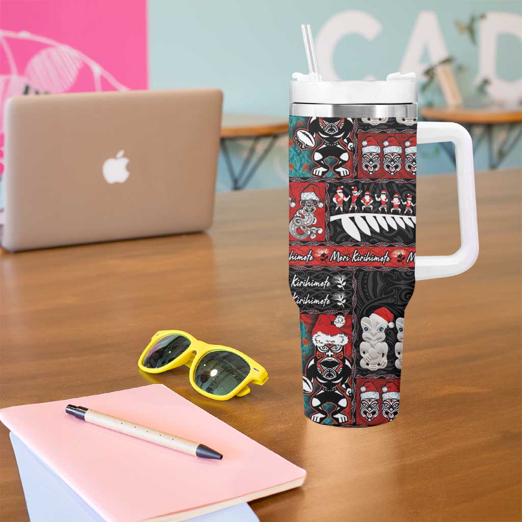 New Zealand Christmas Tumbler With Handle Maori Christmas Spirit - Meri Kirihimete LT03 - Polynesian Pride