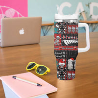New Zealand Christmas Tumbler With Handle Maori Christmas Spirit - Meri Kirihimete LT03 - Polynesian Pride