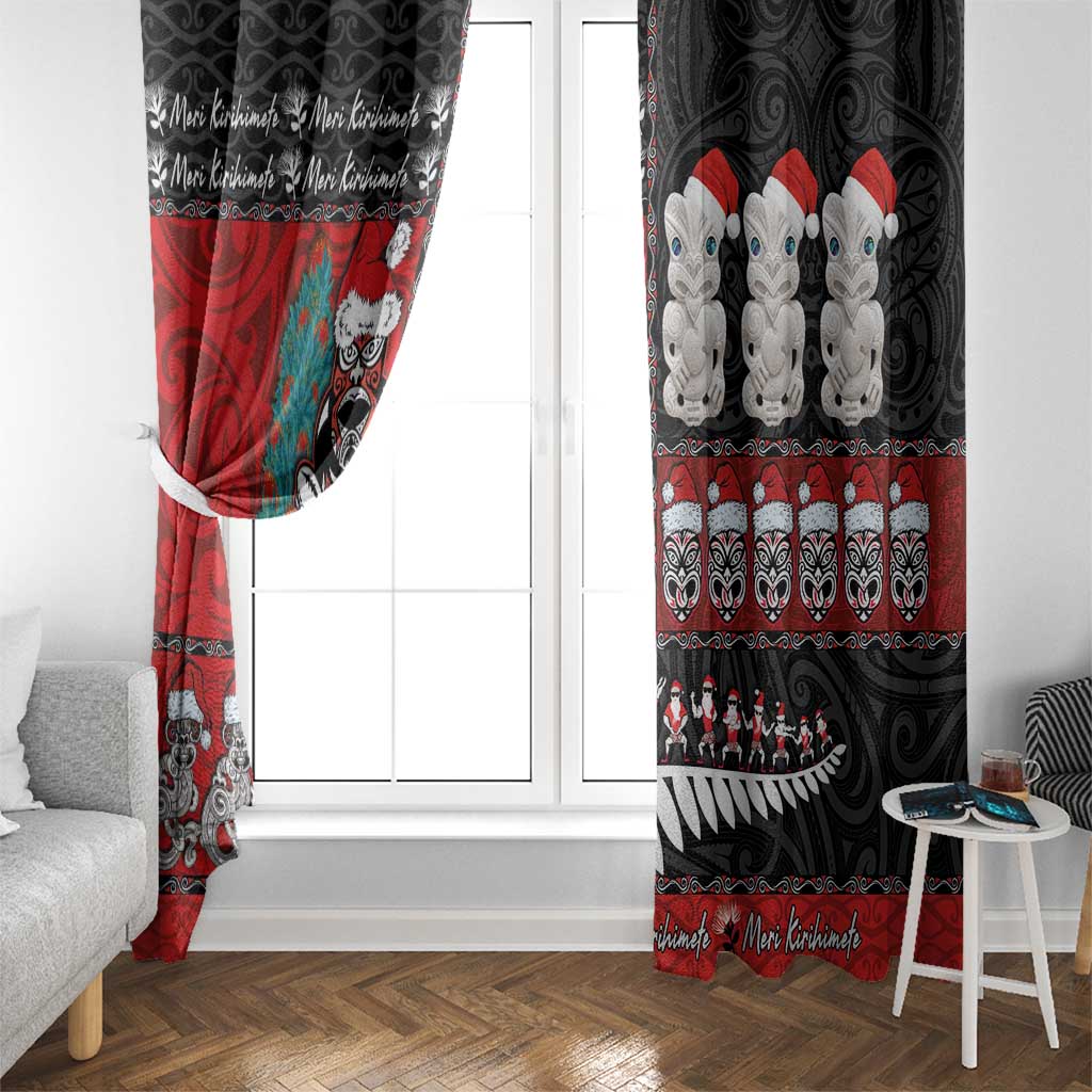 New Zealand Christmas Window Curtain Maori Christmas Spirit - Meri Kirihimete LT03 - Polynesian Pride