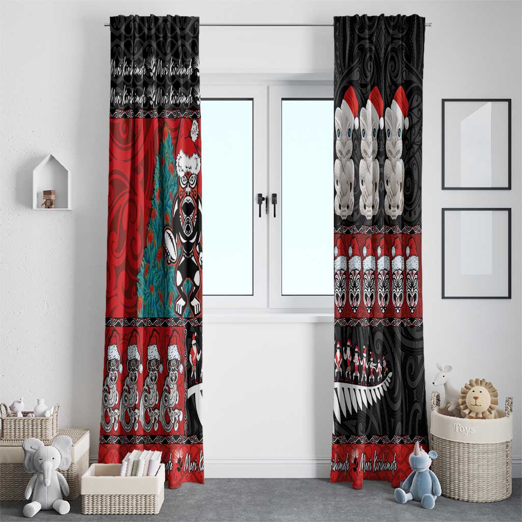 New Zealand Christmas Window Curtain Maori Christmas Spirit - Meri Kirihimete LT03 - Polynesian Pride