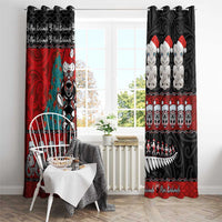 New Zealand Christmas Window Curtain Maori Christmas Spirit - Meri Kirihimete LT03 - Polynesian Pride
