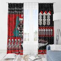New Zealand Christmas Window Curtain Maori Christmas Spirit - Meri Kirihimete LT03 - Polynesian Pride