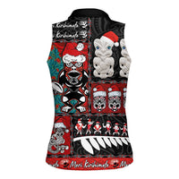 New Zealand Christmas Women Sleeveless Polo Shirt Maori Christmas Spirit - Meri Kirihimete LT03 - Polynesian Pride