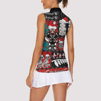 New Zealand Christmas Women Sleeveless Polo Shirt Maori Christmas Spirit - Meri Kirihimete LT03 - Polynesian Pride