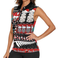 New Zealand Christmas Women Sleeveless Polo Shirt Maori Christmas Spirit - Meri Kirihimete LT03 - Polynesian Pride