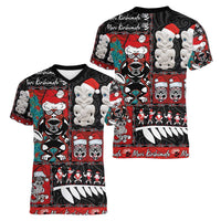 New Zealand Christmas Women V-Neck T-Shirt Maori Christmas Spirit - Meri Kirihimete LT03 - Polynesian Pride