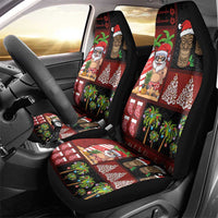 Hawaiian Christmas Car Seat Cover - Mele Kalikimaka Island Holiday Vibes - Black Red LT03 - Polynesian Pride