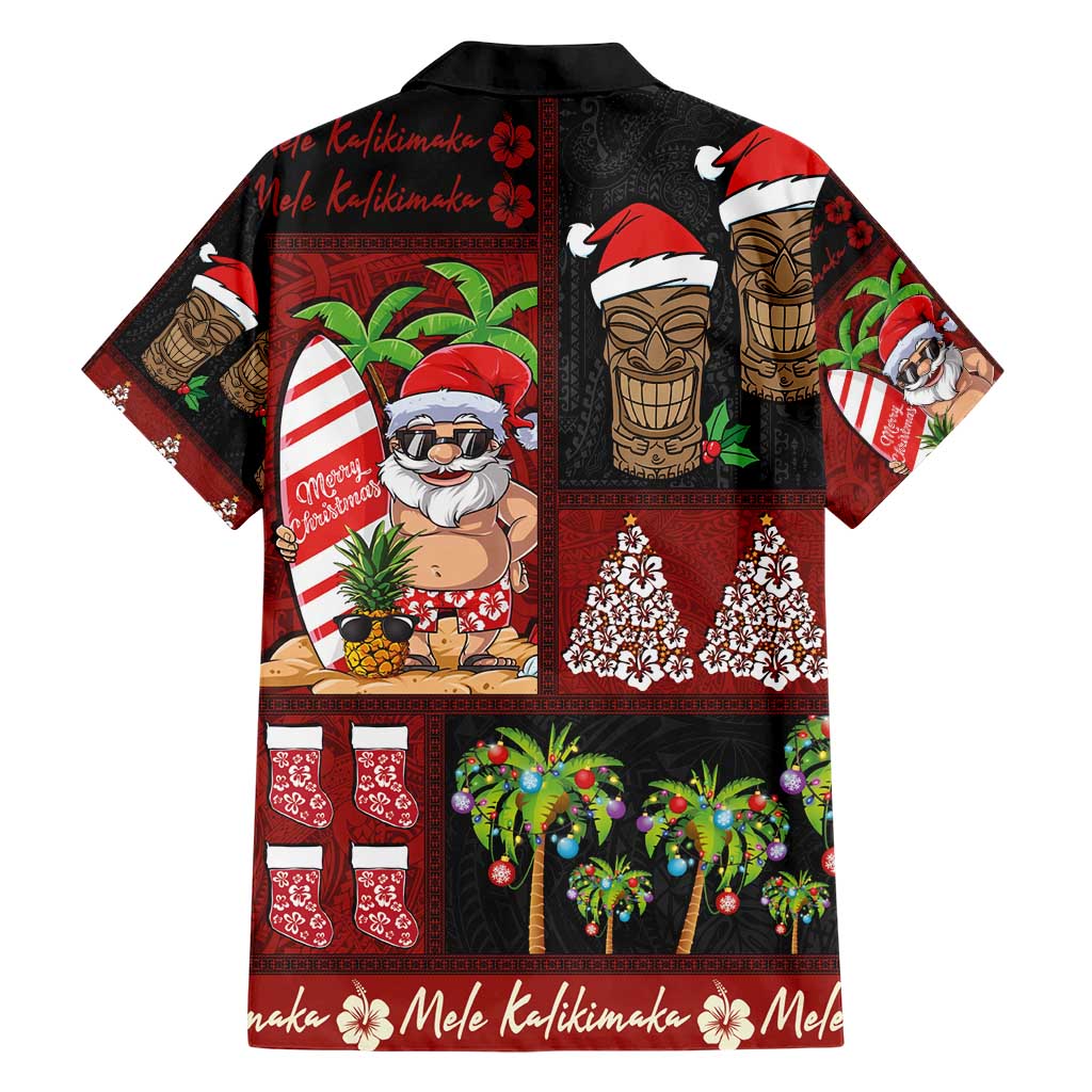 Hawaiian Christmas Hawaiian Shirt - Mele Kalikimaka Island Holiday Vibes - Black Red LT03 - Polynesian Pride