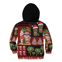 Hawaiian Christmas Kid Hoodie - Mele Kalikimaka Island Holiday Vibes - Black Red LT03 - Polynesian Pride