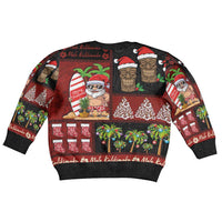 Hawaiian Christmas Kid Ugly Christmas Sweater - Mele Kalikimaka Island Holiday Vibes - Black Red LT03 - Polynesian Pride