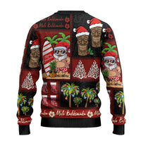 Hawaiian Christmas Ugly Christmas Sweater - Mele Kalikimaka Island Holiday Vibes - Black Red LT03 - Polynesian Pride