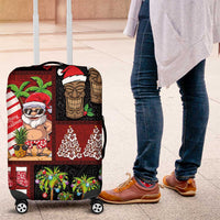Hawaiian Christmas Luggage Cover - Mele Kalikimaka Island Holiday Vibes - Black Red LT03 Black - Red - Polynesian Pride