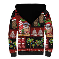 Hawaiian Christmas Sherpa Hoodie - Mele Kalikimaka Island Holiday Vibes - Black Red LT03 - Polynesian Pride