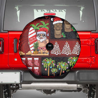 Hawaiian Christmas Spare Tire Cover - Mele Kalikimaka Island Holiday Vibes - Black Red LT03 - Polynesian Pride