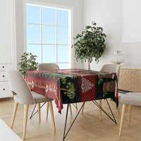 Hawaiian Christmas Tablecloth - Mele Kalikimaka Island Holiday Vibes - Black Red LT03 - Polynesian Pride