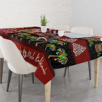 Hawaiian Christmas Tablecloth - Mele Kalikimaka Island Holiday Vibes - Black Red LT03 - Polynesian Pride